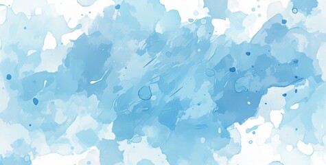 Wall Mural - Minimalistic Watercolor Blue Banner on White Background, Ideal for Elegant and Modern Design