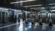 © spyrakot - Futuristic Metro Station with Advanced Security Technology and Automated Gates for Efficient Travel