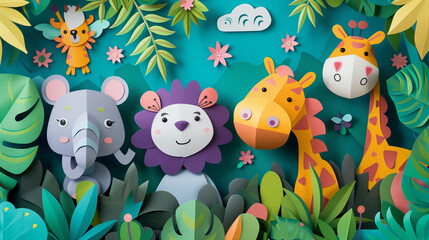 childrens wallpaper featuring cartoon animals