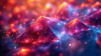 Abstract Geometric Pattern: Vibrant Futuristic Digital Art Background