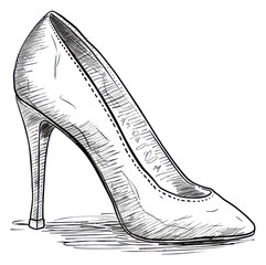 Poster - PNG A highheel drawing illustrated clothing.