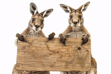 Wall Mural - two beautiful adult kangaroos