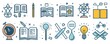 © Choudhry - School-themed lineal icons designed for simplicity and clarity in educational graphics.