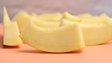 Wall Mural - slices of ripe yellow melon