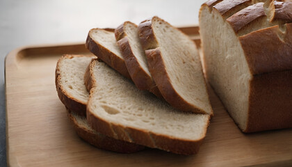 Sticker - closeup of sliced whole wheat bread on a wooden board