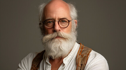 Wall Mural - Mature Man with Beard and Glasses