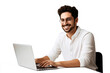 © Rawpixel.com - PNG  Smiling man using laptop