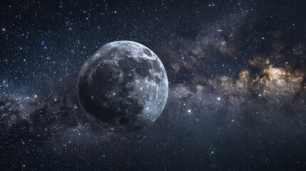 moon with milky way background