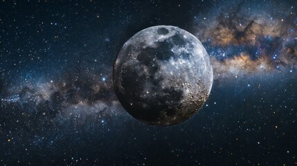 moon with milky way background