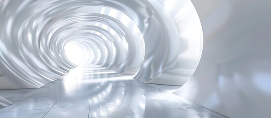 Wall Mural - Abstract Architecture, White Circular Tunnel Design