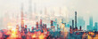 © Volodymyr - A creative double exposure of an oil refinery plant and a futuristic urban environment powered by renewable energy. The overlay showcases the transformation of cities towards sustainable energy