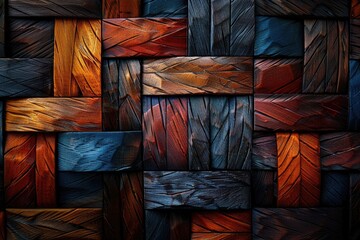Poster - Thai style handwoven nature pattern texture for furniture material.