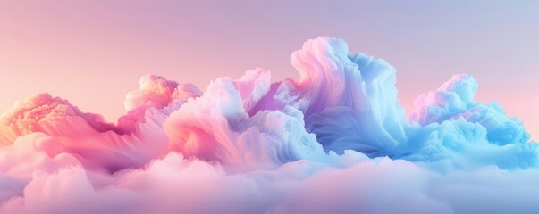 Dreamy pink and blue cloudscape background.