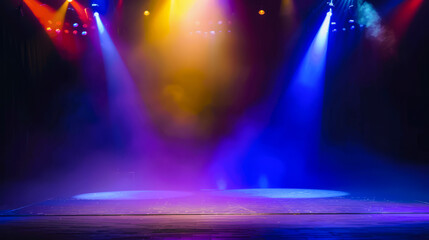 Colorful stage lighting for a theatrical performance