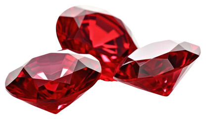 Sticker - PNG  Radiant red gemstones on display