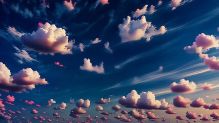 Sticker - Abstract Sky Background with Hearts