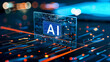© Andrey - Digital AI interface with bright technological elements, illustrating the advanced applications of artificial intelligence in modern systems.