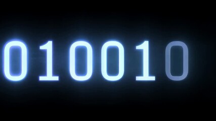Leinwandbilder - A blue neon number zero glows brightly against a black background.