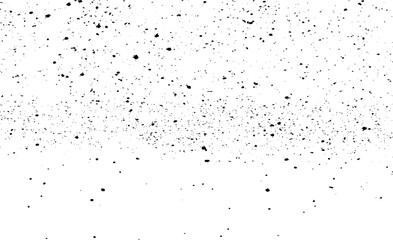 Wall Mural - Snow, stars, fairy twinkling lights, rain drops on black background. Abstract vector noise. Small particles of debris and dust. Distressed uneven grunge texture overlay.
