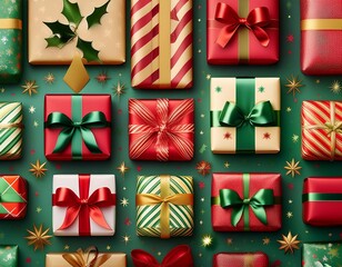 christmas gift wrap patterns- an array of gift wrap patterns featuring festive elements