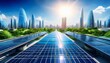 © PiXL4 Agency - Solar-Powered City- A futuristic city powered entirely by solar energy, with sleek buildings