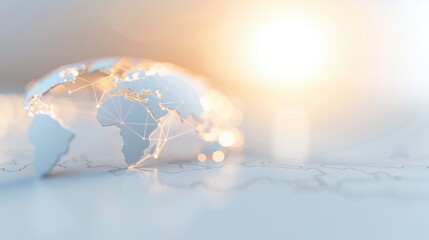 Wall Mural - A globe with a network of lines connecting it to other globes