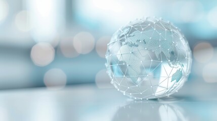 Wall Mural - A clear globe with a network of lines on it