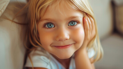 Portrait of cute little girl. 