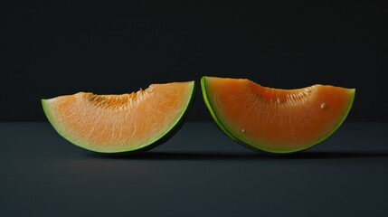 Wall Mural - Vibrant Melon Sliced Lengthwise in Halves