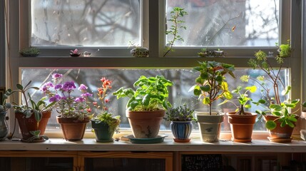 Canvas Print - Springtime windowsill plants