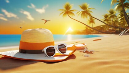 Sticker - sun glasses on the beach