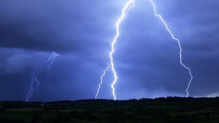 a striking lightning storm passed over