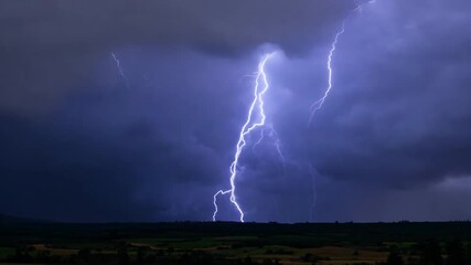 a striking lightning storm passed over