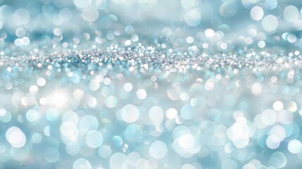A seamless pattern of shimmering silver glitter bokeh on a soft focus background, ideal for festive and glamorous designs.