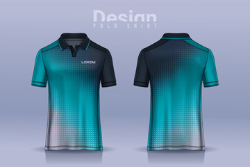 Poster - t-shirt polo templates design. uniform front and back view.