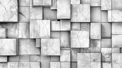 Wall Mural - A wall made of white blocks with a rough texture