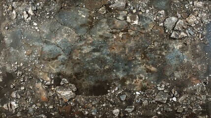 Wall Mural - A rocky, broken surface with a few large rocks scattered about