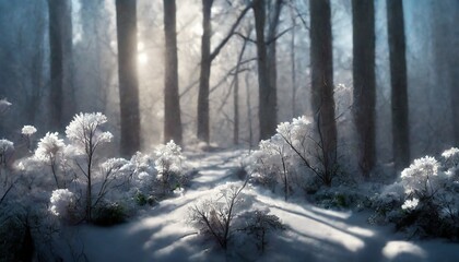 Sticker - forest in winter