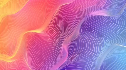 Poster - Wave lines and a modern, colorful gradient background