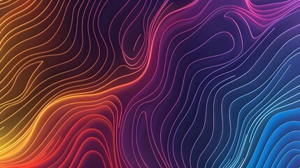 Poster - Wave lines and a modern, colorful gradient background