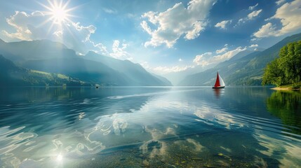 Canvas Print - boat on the lake