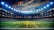 © Stock Spectrum - Night Football Field with Cloudy Sky, stadium lights , football field , american football , sports