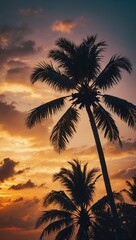 Wall Mural - Enchanting sunset on Palm Beach