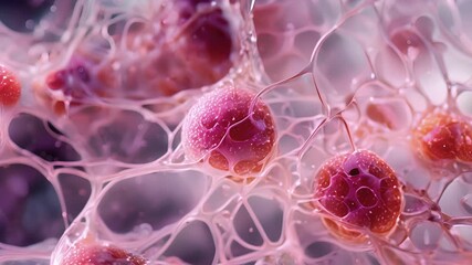 Wall Mural - Placenta cells structural image showing the delicate and intricate web of cells that facilitates the exchange of substances between mother and baby.