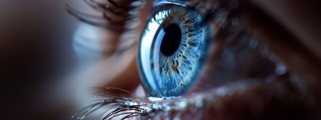 Canvas Print -  A tight shot of an eye, the iris mirrored in its iris