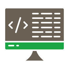 coding glyph two color icon