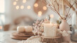 © kalab - Cottagecore Candle Holder Floral Details Mockup ,copyspace