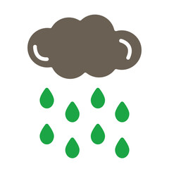 Poster - Rain Vector Glyph Two Color Icon