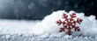 © Jevjenijs - A tiny red snowflake atop a mound of snow against a monochrome backdrop