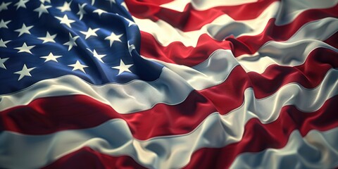 Wall Mural - American Flag Close Up